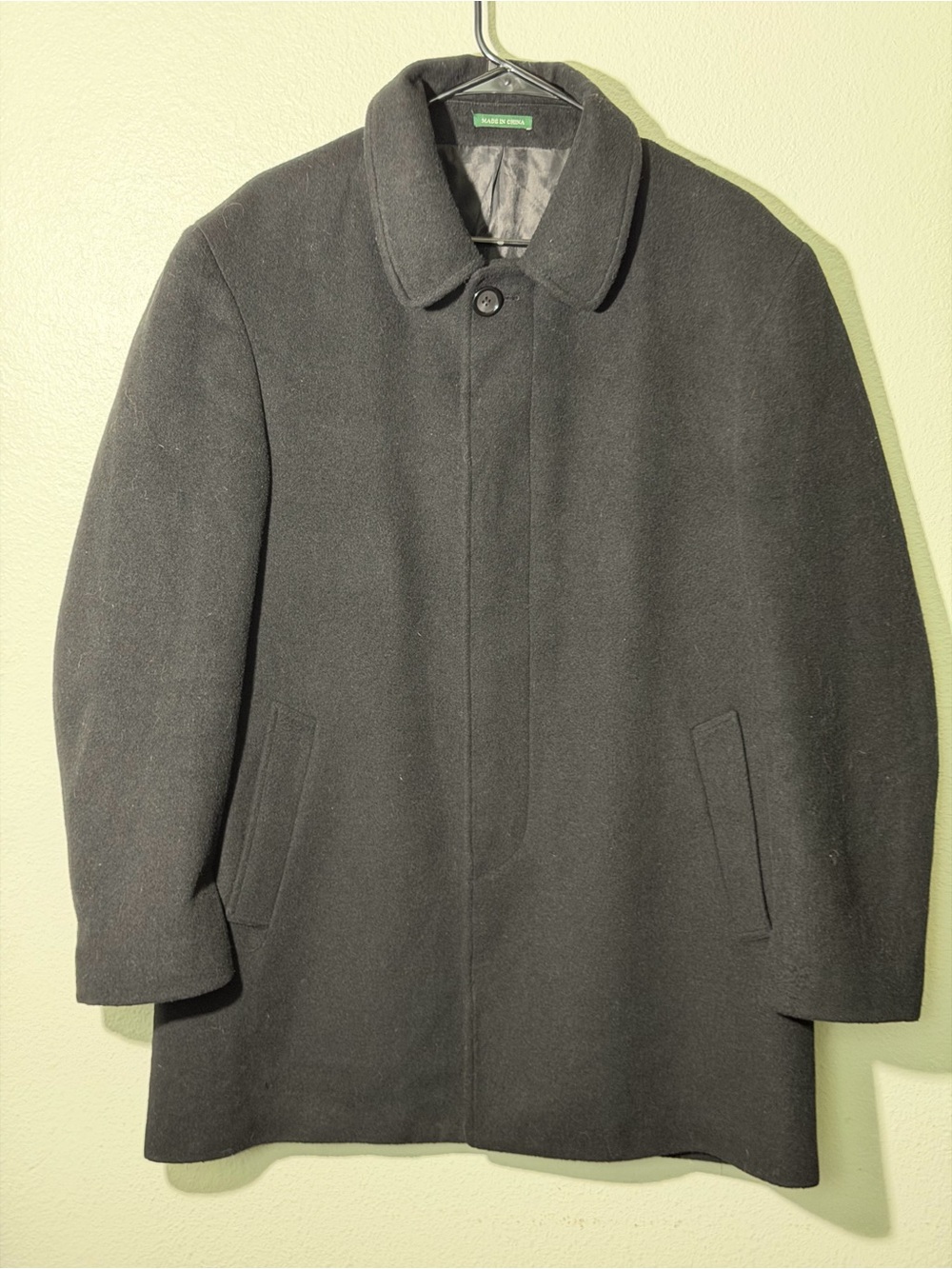 Lauren Ralph Lauren Men Herringbone Wool Blend Trench Peacoat Overcoat 2XL 50X34
